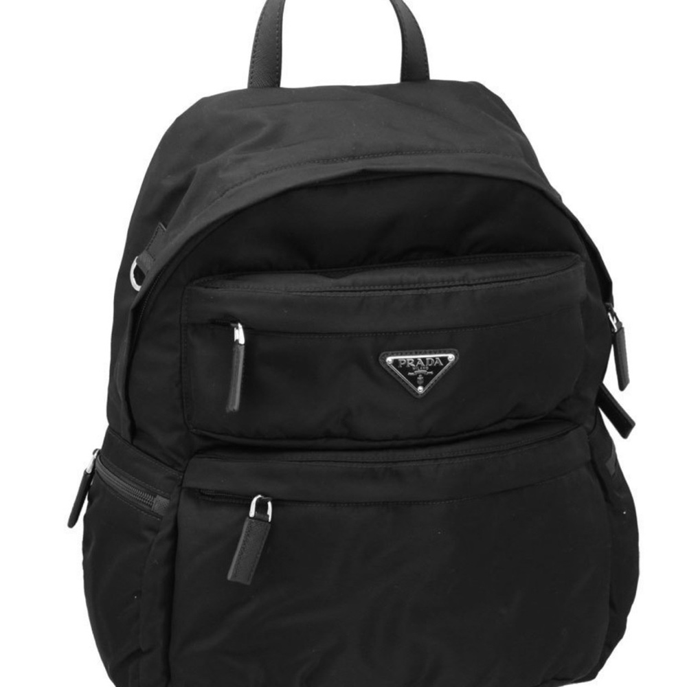 Prada nylon black backpack unisex in great condition!